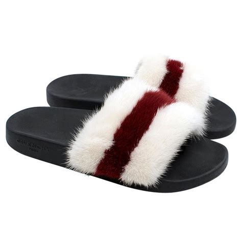 givenchy fur slides on sale|givenchy slides price.